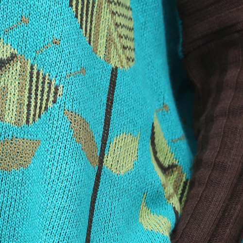 Linda Wilson Knitwear Irish Design Ireland Limerick Colour Example Kingfisher Dark Brown Pickle Mint