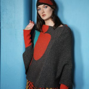 Retro Flower Jumper JMP22-1 Linda Wilson Knitwear Irish Designer Limerick