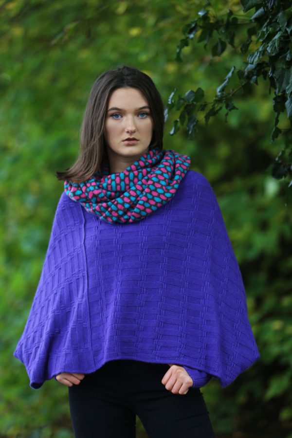 Rib Float Poncho Style Jumper RIBJMP1-4 Linda Wilson Knitwear Irish Designer Limerick