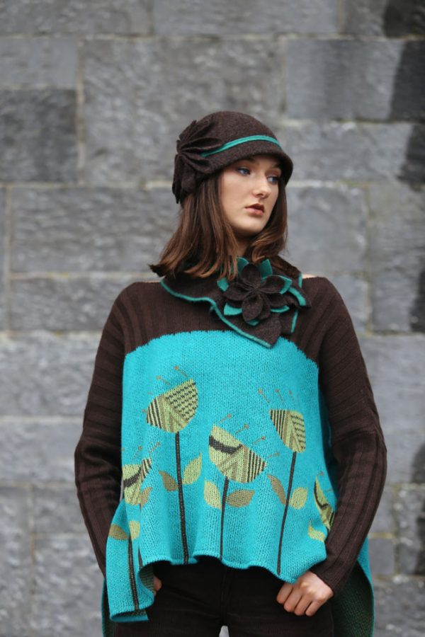 Vintage Flower Jumper JMP21-2 Linda Wilson Knitwear Irish Designer Limerick