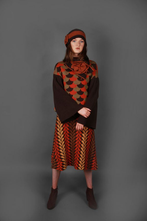 Arc Patterned Jumper JMP23-1 Linda Wilson Knitwear Irish Designer Limerick