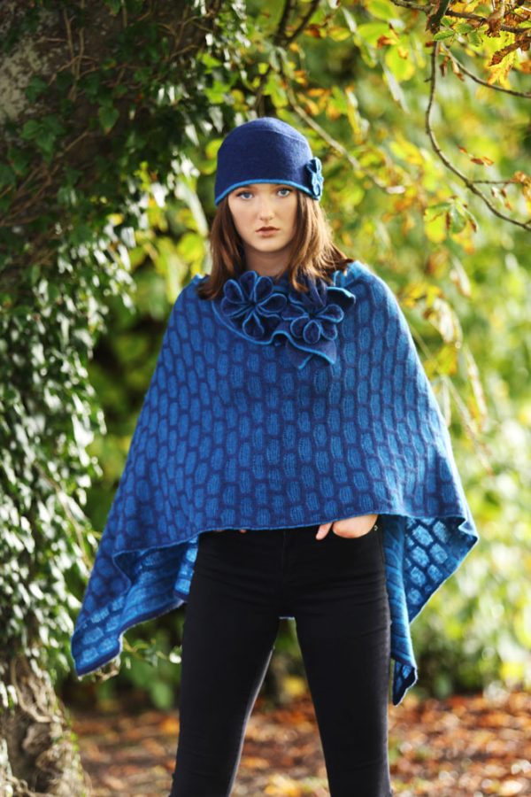 Draped Poncho PON3-7 Linda Wilson Knitwear Irish Designer Limerick