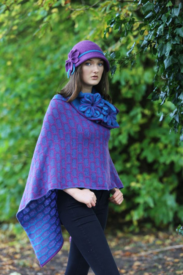 Draped Poncho PON3-8 Linda Wilson Knitwear Irish Designer Limerick