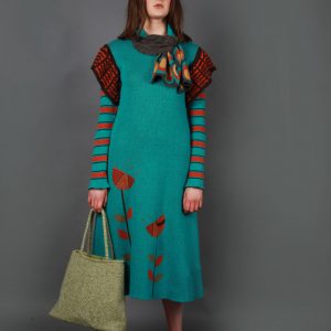 Vintage Flower Dress DRS15-3 Linda Wilson Knitwear Irish Designer Limerick