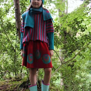 Stripped Poncho Style Jumper JMP6-2 Linda Wilson Childrens Irish Knitwear Designer