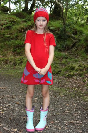 Vintage Flower Dress DRS19-1 Linda Wilson Knitwear Irish Childrens Knitwear Designer Limerick