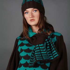 Beanie Ribbed Textured Pocket Patterned Hat HAT5c-1 Linda Wilson Knitwear Irish Designer Limerick