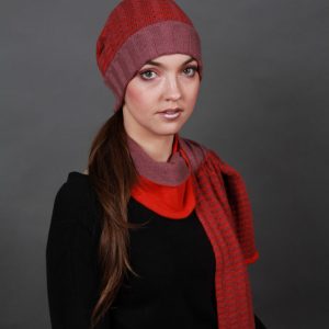 Beanie Ridged Textured Hat HAT3c-1 Linda Wilson Irish Knitwear Designer Limerick