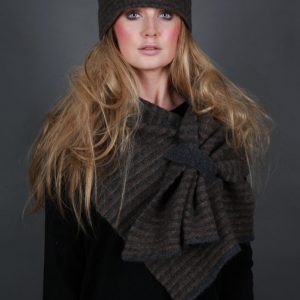 Beret Style Raised Row Hat HAT21-2 Linda Wilson Irish Knitwear Designer