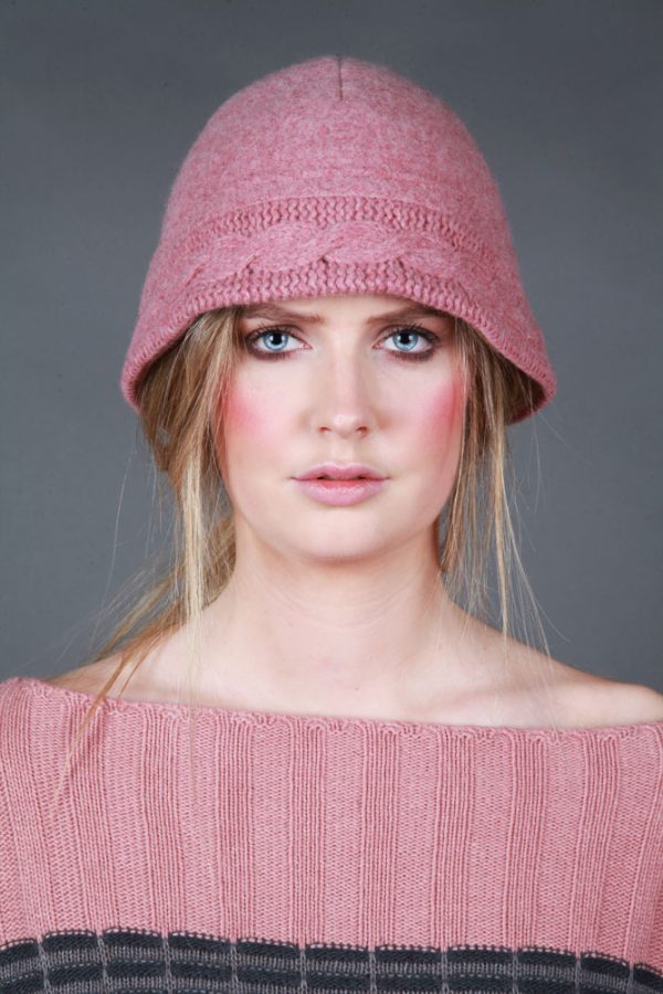 Cloche Style Cable Hat HAT20-1 Linda Wilson Irish Knitwear Designer