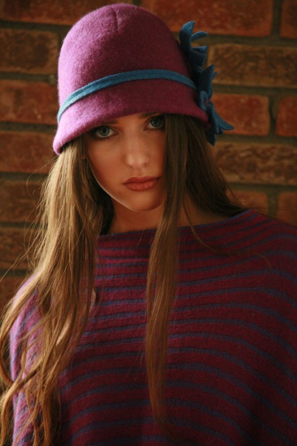 Daisy Cloche Hat HAT5-1 Linda Wilson Irish Knitwear Designer
