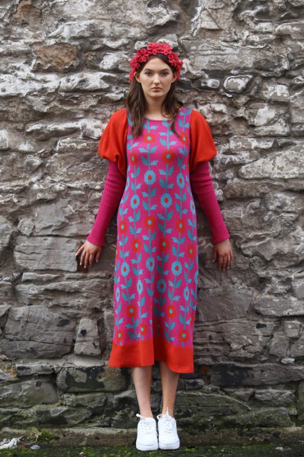 Floral Dress 1 Linda Wilson Irish Knitwear Designer Limerick