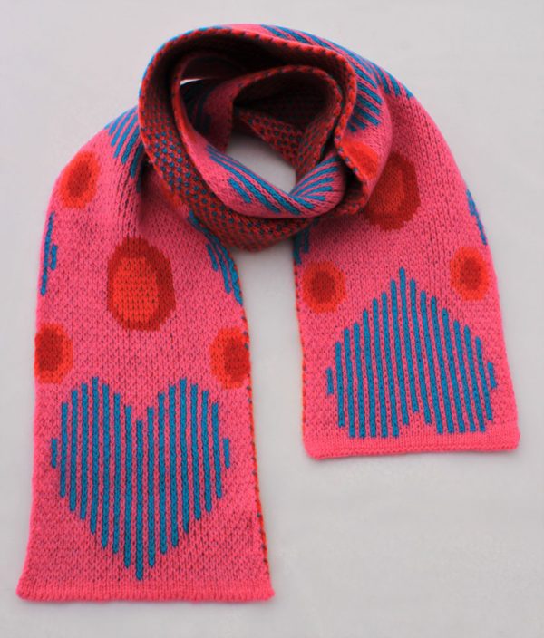 Heart Dot Scarf SCF13-1 Linda Wilson Childrens Knitwear Irish Designer Limerick