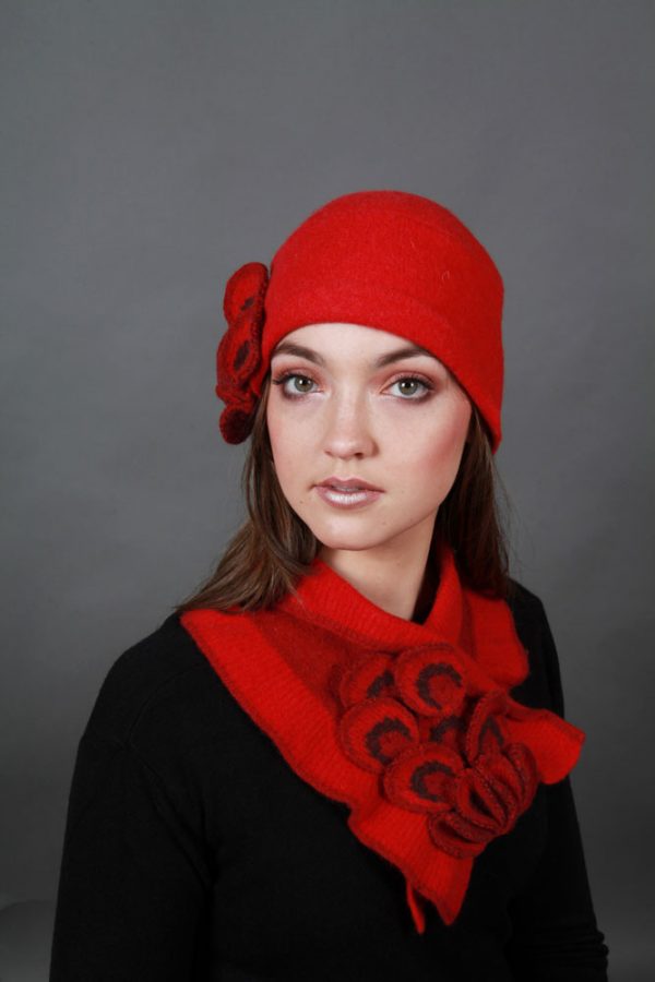 Petal Textured Hat HAT24-2 Linda Wilson Irish Knitwear Designer