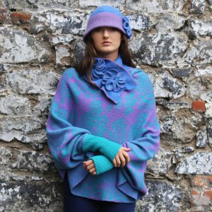 Retro Flower Deep Brim Hat 2 Linda Wilson Irish Knitwear Designer Limerick