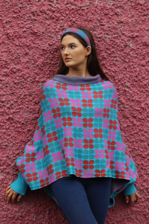 Retro Petal Draped Jumper 2 Linda Wilson Irish Knitwear Designer Limerick