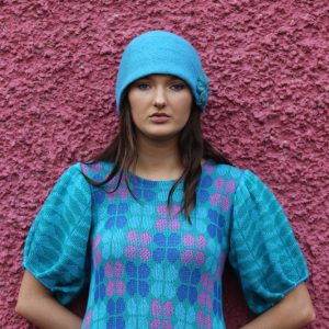 Retro Petal Dress 2 Linda Wilson Irish Knitwear Designer Limerick