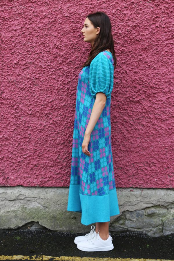 Retro Petal Dress 3 Linda Wilson Irish Knitwear Designer Limerick