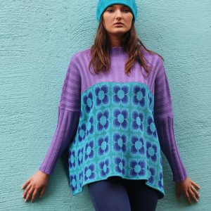 Ribbed Retro Daisy Jumper 1 Linda Wilson Irish Knitwear Designer Limerick