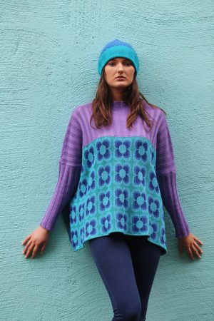 Ribbed Retro Daisy Jumper 1 Linda Wilson Irish Knitwear Designer Limerick