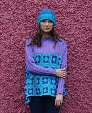 Ribbed Retro Daisy Jumper 2 Linda Wilson Irish Knitwear Designer Limerick