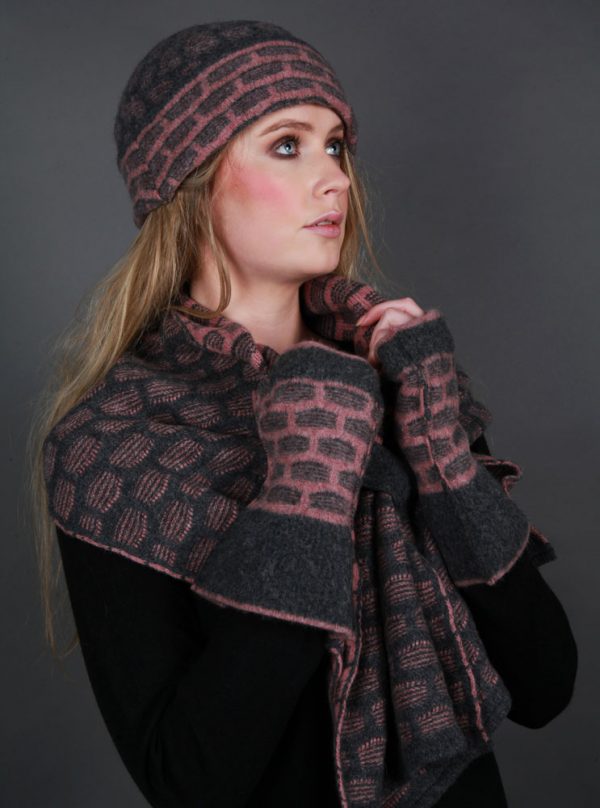 Textured Squares Hat HAT15-2 Linda Wilson Irish Knitwear Designer
