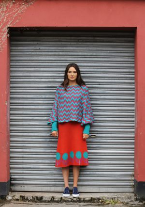 Tulip A-Line Skirt 1 Linda Wilson Irish Knitwear Designer Limerick
